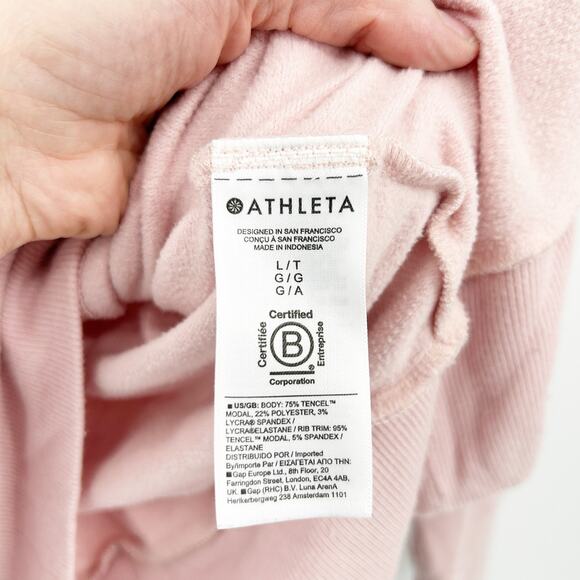 Athleta Womens Fall Athleisure Barbiecore Puruna V-Neck Wrap Sweatshirt Size L - Picture 4 of 6